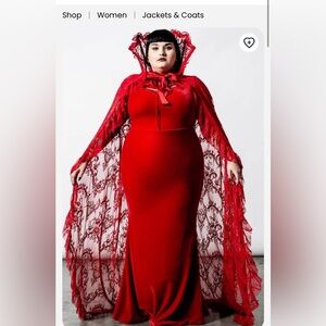 Elegant Red Lace Cape